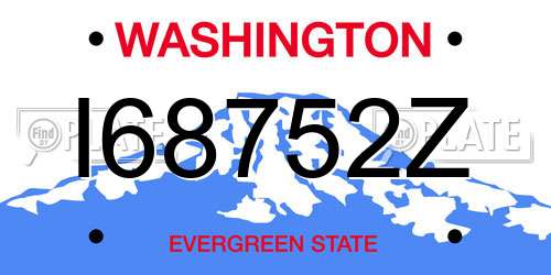 I68752Z Washington License Plate