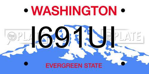 I691UI Washington License Plate