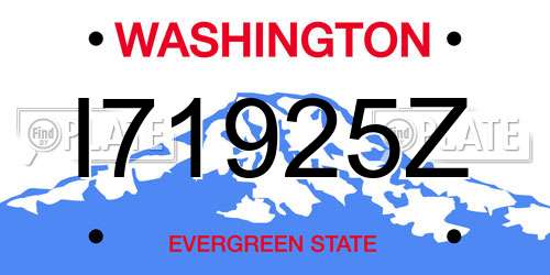 I71925Z Washington License Plate