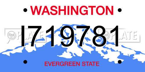 I719781 Washington License Plate