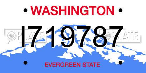 I719787 Washington License Plate