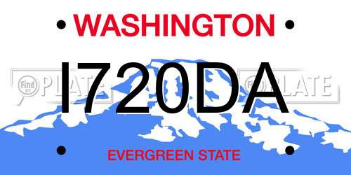 I720DA Washington License Plate