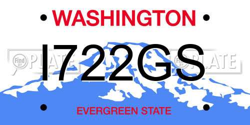 I722GS Washington License Plate