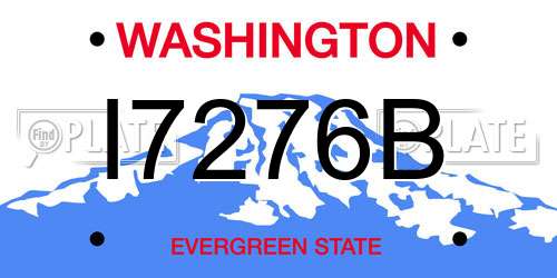 I7276B Washington License Plate