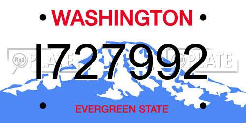 I727992 Washington License Plate