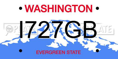I727GB Washington License Plate