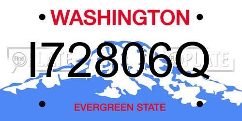 I72806Q Washington License Plate