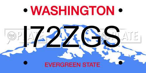 I72ZGS Washington License Plate