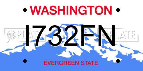 I732FN Washington License Plate