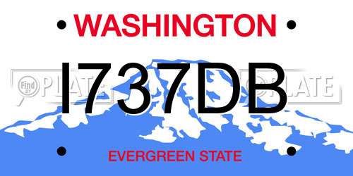 I737DB Washington License Plate
