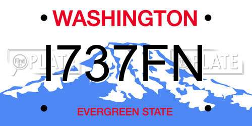 I737FN Washington License Plate