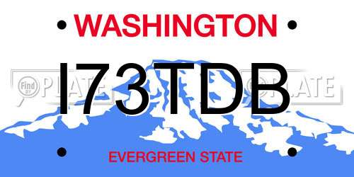 I73TDB Washington License Plate