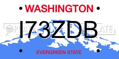 I73ZDB Washington License Plate