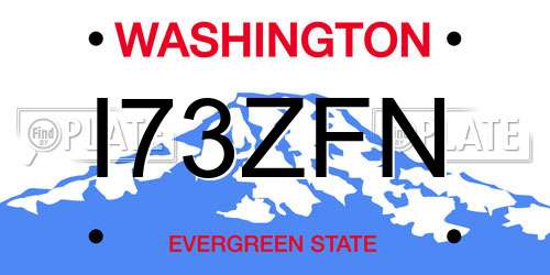 I73ZFN Washington License Plate
