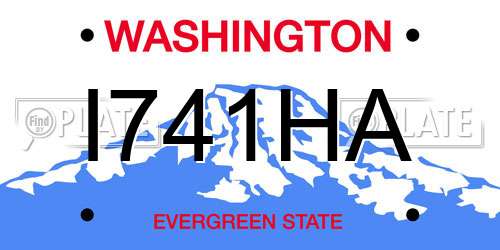 I741HA Washington License Plate