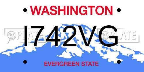 I742VG Washington License Plate