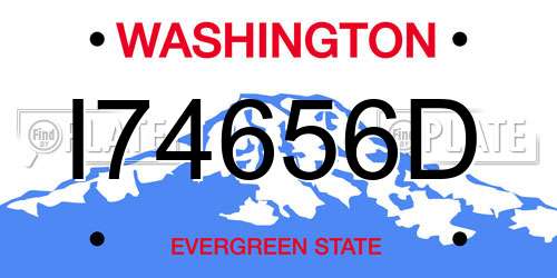 I74656D Washington License Plate