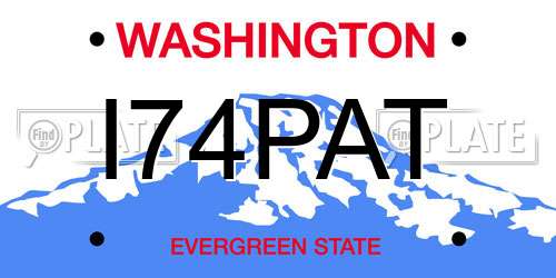 I74PAT Washington License Plate
