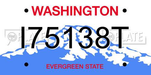 I75138T Washington License Plate