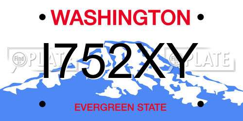 I752XY Washington License Plate