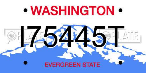 I75445T Washington License Plate
