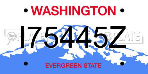 I75445Z Washington License Plate