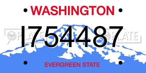 I754487 Washington License Plate
