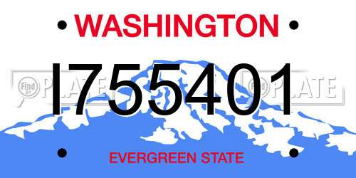 I755401 Washington License Plate