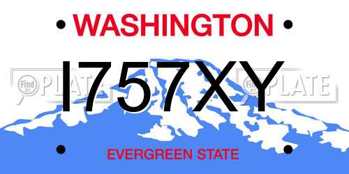 I757XY Washington License Plate