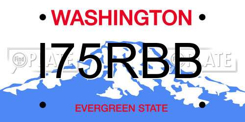 I75RBB Washington License Plate