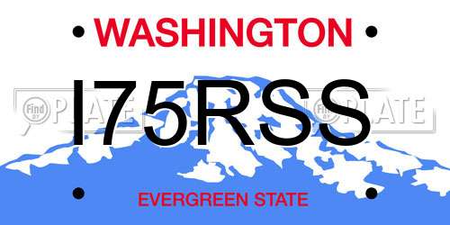I75RSS Washington License Plate