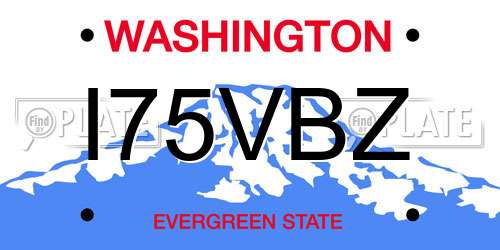 I75VBZ Washington License Plate