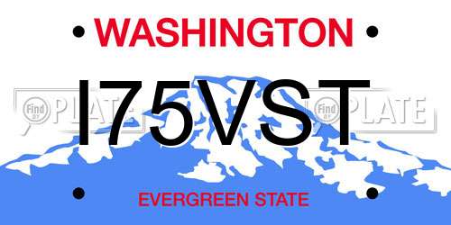 I75VST Washington License Plate