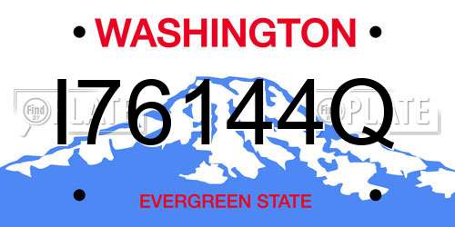I76144Q Washington License Plate