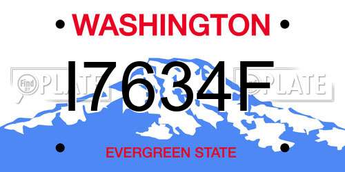 I7634F Washington License Plate