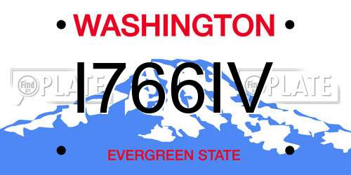 I766IV Washington License Plate
