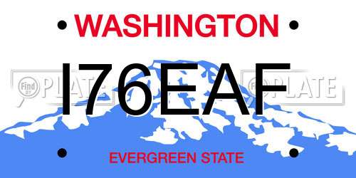 I76EAF Washington License Plate