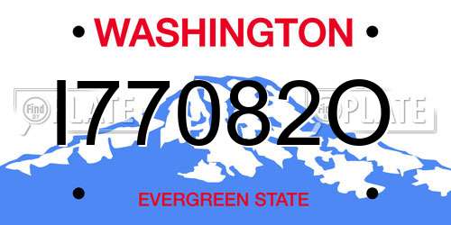 I77082O Washington License Plate