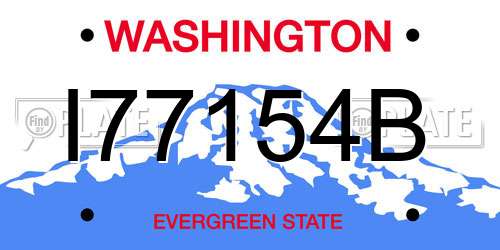 I77154B Washington License Plate