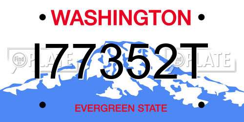 I77352T Washington License Plate
