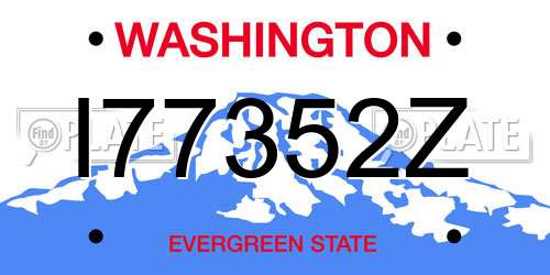 I77352Z Washington License Plate