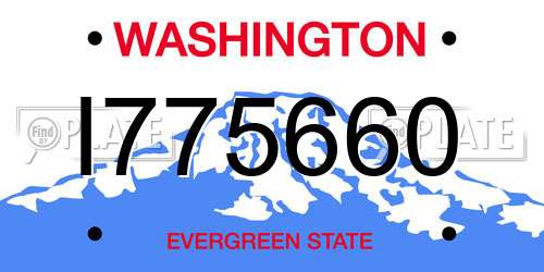 I775660 Washington License Plate