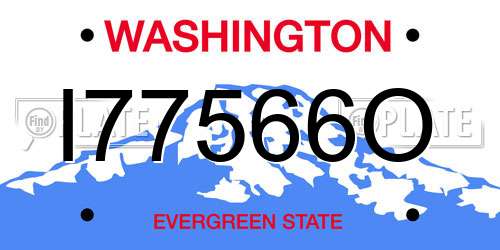 I77566O Washington License Plate