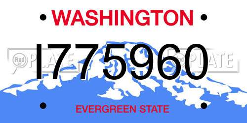 I775960 Washington License Plate