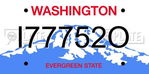 I77752O Washington License Plate