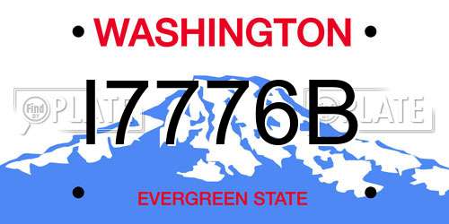 I7776B Washington License Plate
