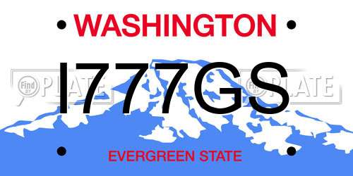 I777GS Washington License Plate
