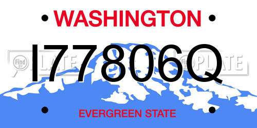 I77806Q Washington License Plate