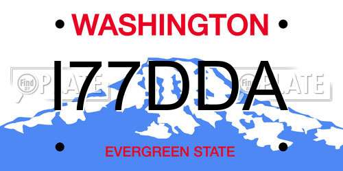 I77DDA Washington License Plate