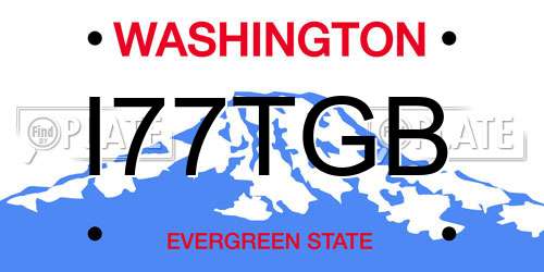 I77TGB Washington License Plate